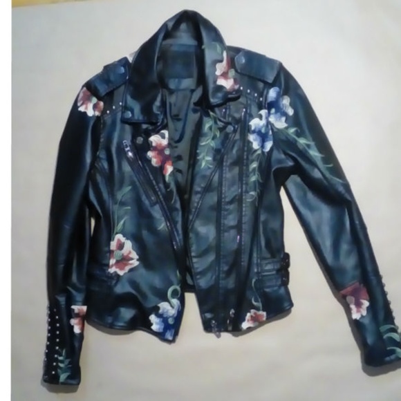 BLANK NYC Embroidered Faux Leather Moto Jacket - Picture 3 of 16